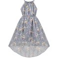 thumbnail image 1 of Sunny Fashion Girls Dress Gray Flower Hi-lo Style Halter Sleeveless Summer Sundress 6 Years, 1 of 1