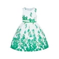 thumbnail image 1 of Girls Dress Green Casual Rose Flower Double Bow Tie 9-10 Years, 1 of 7