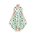 thumbnail image 1 of Girls Dress Green Clover St Patrick Hanky Hem Festive Party Spring Summer 10 Years, 1 of 6