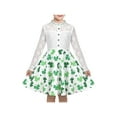 thumbnail image 1 of Girls Dress Green Floral Lace St Patrick Clover Holiday Party Long Sleeve 14 Years, 1 of 8