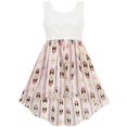 thumbnail image 1 of Girls Dress Hi-Lo Maxi Sequin Chiffon Lace Beige 14, 1 of 4