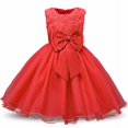 thumbnail image 1 of Girls Dress Kids Mesh Flower Dress Children's Lace Ball Gown Party Dress Tulle Prom, 1 of 3