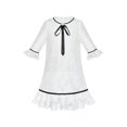thumbnail image 1 of Girls Dress Lace Wave Hem Off White Elegant 3/4 Sleeve 10 Years, 1 of 6
