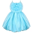 thumbnail image 1 of Girls Dress Light Blue Flower Ruffle Sleeveless Strap Party Pageant 5 Years, 1 of 6