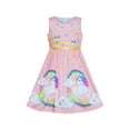 thumbnail image 1 of Girls Dress Light Pink Unicorn Rainbow Summer Sundress 9-10 Years, 1 of 6