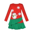 thumbnail image 1 of Girls Dress Long Sleeve Christmas Snowman Holiday Party 5, 1 of 6