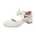 thumbnail image 1 of Girls Dress Mary Jane Dress Shoes Low Heels Flower Party Wedding Princess (Toddlers Small Children Big Children) Summer Beach Shoes White 12 Years-12.5 Years, 1 of 5