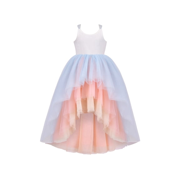 Girls Dress Multicolor Layered Pleated Tulle Dance Wedding Pageant Party 4 Years