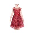 thumbnail image 1 of Girls Dress Multicolor Rainbow Polka Dot Classic Red Tulle Party Gown 10 Years, 1 of 1