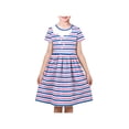 thumbnail image 1 of Girls Dress Multicolor Striped Glitter Heart Vintage Short Sleeve School 8 Years, 1 of 8