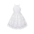 thumbnail image 1 of Girls Dress Off White Embroidered Flower Halter Dress Wedding Party 8 Years, 1 of 6