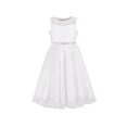 thumbnail image 1 of Girls Dress Off White Silver Sequin Star Diamond Waist Wedding Party 6 Years, 1 of 6