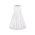 thumbnail image 1 of Girls Dress Off White Silver Sequin Star Diamond Waist Wedding Party 7 Years, 1 of 6
