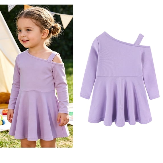 Girls Dress One Shoulder Flared Flowy Dresses Summer Dresses 3-6 Months