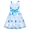 thumbnail image 1 of Girls Dress One-shoulder Blue Maple Leaf Pageant Wedding 6 Years, 1 of 7