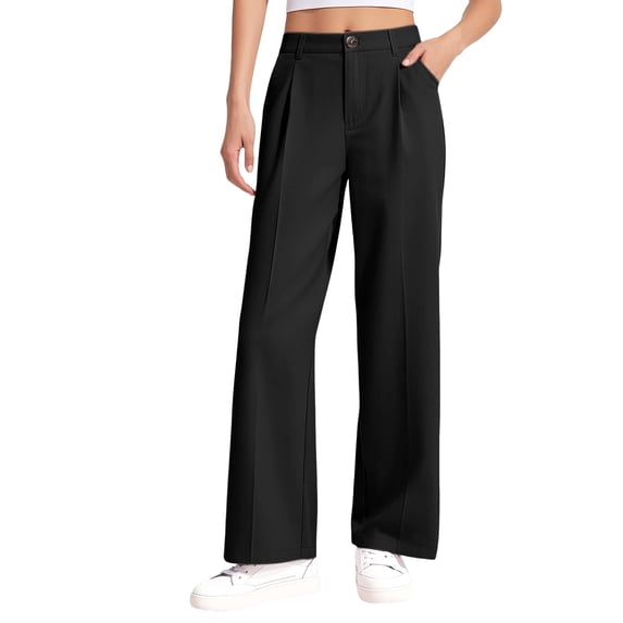 Girls' Dress Pants High Waisted Wide Leg Sweatpants Kids Formal Uniform Clothes Cute Trendy Western Pant for Teens Trousers