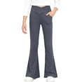 thumbnail image 1 of Girls Dress Pants School Uniform Pants Elastic High Waisted Flare Bell Bottom Pants, 1 of 6