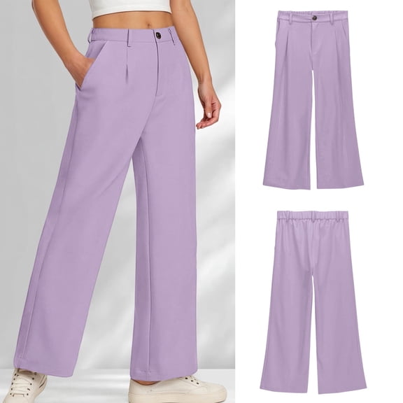 Girls Dress Pants Wide Leg Pants for Girls Preppy Clothes Comfortable Fit for Ages 5 to 14 Years