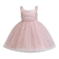 thumbnail image 1 of Girls Dress Party Dress Toddlers Kids Beach Casual Sleeveless Tutu Gown With Beaded Straps Flower Girl Performance Outfit Birthday Party Wedding Dresses,Size 6-7 Years, 1 of 7