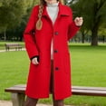 thumbnail image 1 of Girls Dress Peacoats Fall Winter Notch Lapel Button Long Trench Coats with Pockets Outwear Warm Jacket Overcoat 10-11Y, 1 of 6
