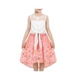 thumbnail image 1 of Girls Dress Pink Chiffon Floral Lace Top High-Low Tie Waist Princess 8 Years, 1 of 6