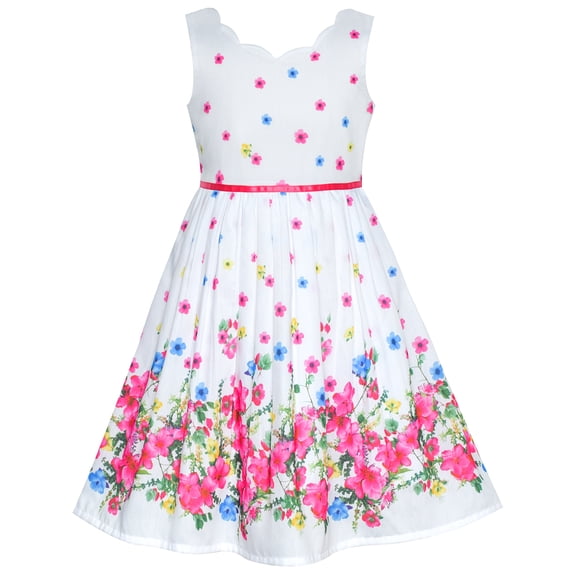 Girls Dress Pink Flower Petal Summer Sundress 12 Years