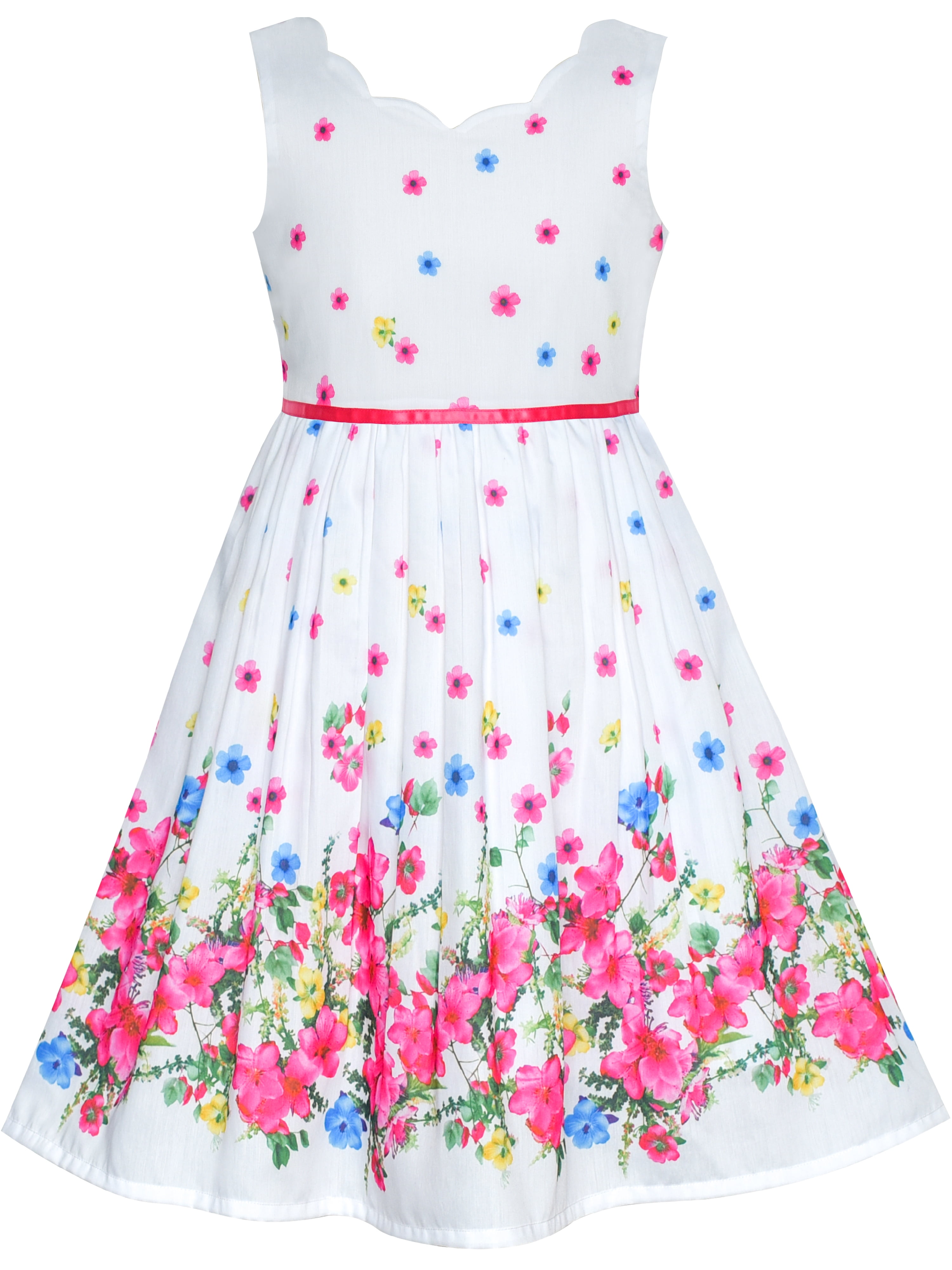 Girls Dress Pink Flower Petal Summer Sundress 5 Years