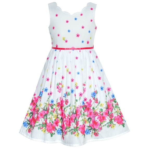 Girls Dress Pink Flower Petal Summer Sundress 8 Years