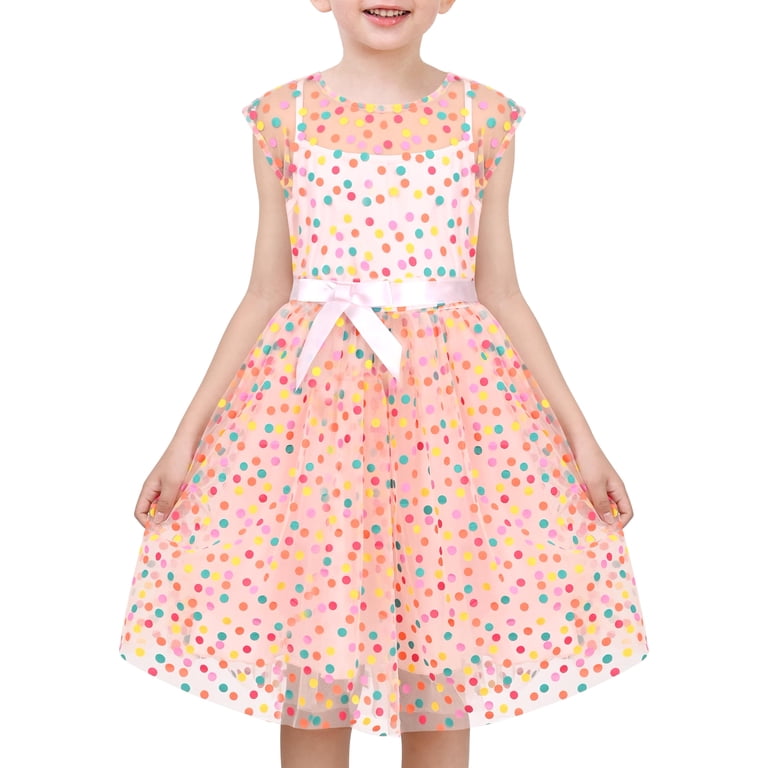 pink dress with green polka dots Isla Mini Dress by Amy Jane London - Pink, Blue and Green, Small | Hazel and Olive main image 0