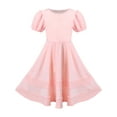 thumbnail image 1 of Girls Dress Pink Solid A-line Vintage Puff Sleeve Spring Summer 4 Years, 1 of 8