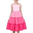 thumbnail image 1 of Girls Dress Pink Tiered Ruffle Pleated Sleeveless Princess Dance Prom 4 Years, 1 of 6