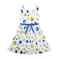 thumbnail image 1 of Girls Dress Plaid Checkered Tulle Floral Printed Dot Belt 2, 1 of 4