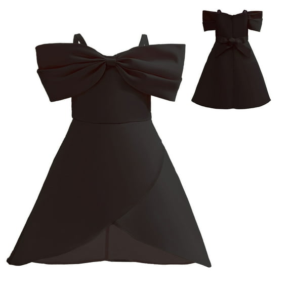 Girls Dress Princess Dress Off-the-shoulder Bowknot Wedding Party Dress, 3-9Y