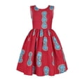 thumbnail image 1 of Girls Dress Print African Kids Round Neck Sleeveless Dress Cute Puff Skirt, 1 of 6