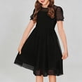 thumbnail image 1 of Girls Dress Puffy Short Sleeve A Line Casual Party Dress Summer Dresses for Girls 13-14 Years, 1 of 3