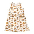 thumbnail image 1 of Girls Dress Pumpkin Wheat Sleeveless Dress for Girls Hem A-Line Casual Sundress, 1 of 7