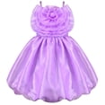 thumbnail image 1 of Girls Dress Purple Rose Flower Ruffle Sleeveless Strap Formal Party 6 Years, 1 of 6