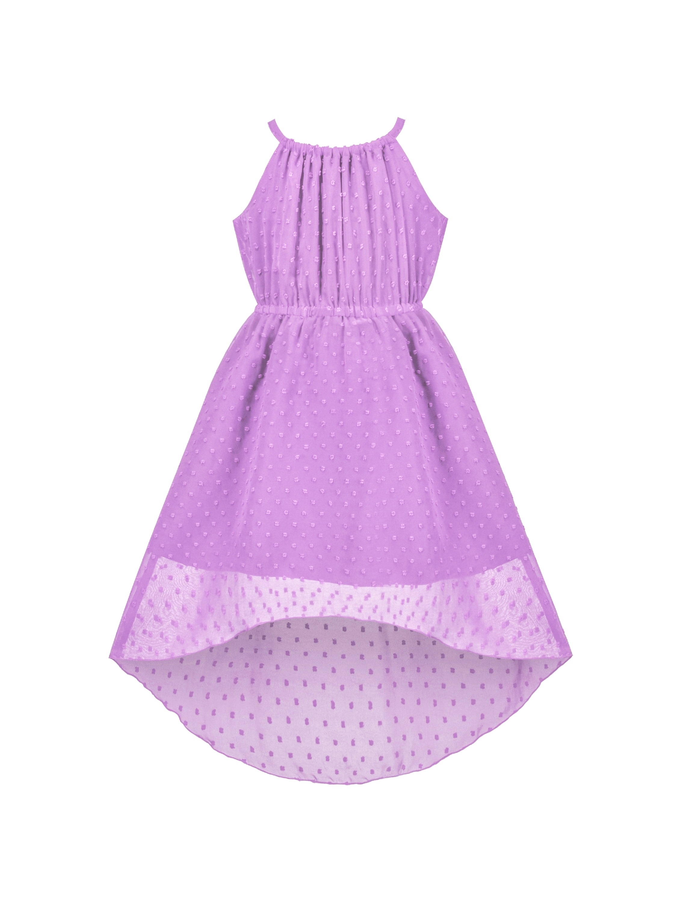purple dress polyvore Ellevyn Women Elegant Round Neck Ruffle Sleeve Cinched Waist Pleated Solid Purple Casual Office A-Line Mini Dress, Spring/Summer