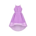 thumbnail image 1 of Girls Dress Purple Swiss Dot Hi-lo Halter Chiffon Wedding Party Carnival 7 Years, 1 of 6