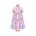 thumbnail image 1 of Girls Dress Rainbow Colorful Swirl Tie Dye Ruffle Square Neck Casual 12 Years, 1 of 1