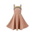 thumbnail image 1 of Girls Dress Rainbow Raindrop A-line Strip Suspender Swing Sundress 4 Years, 1 of 8