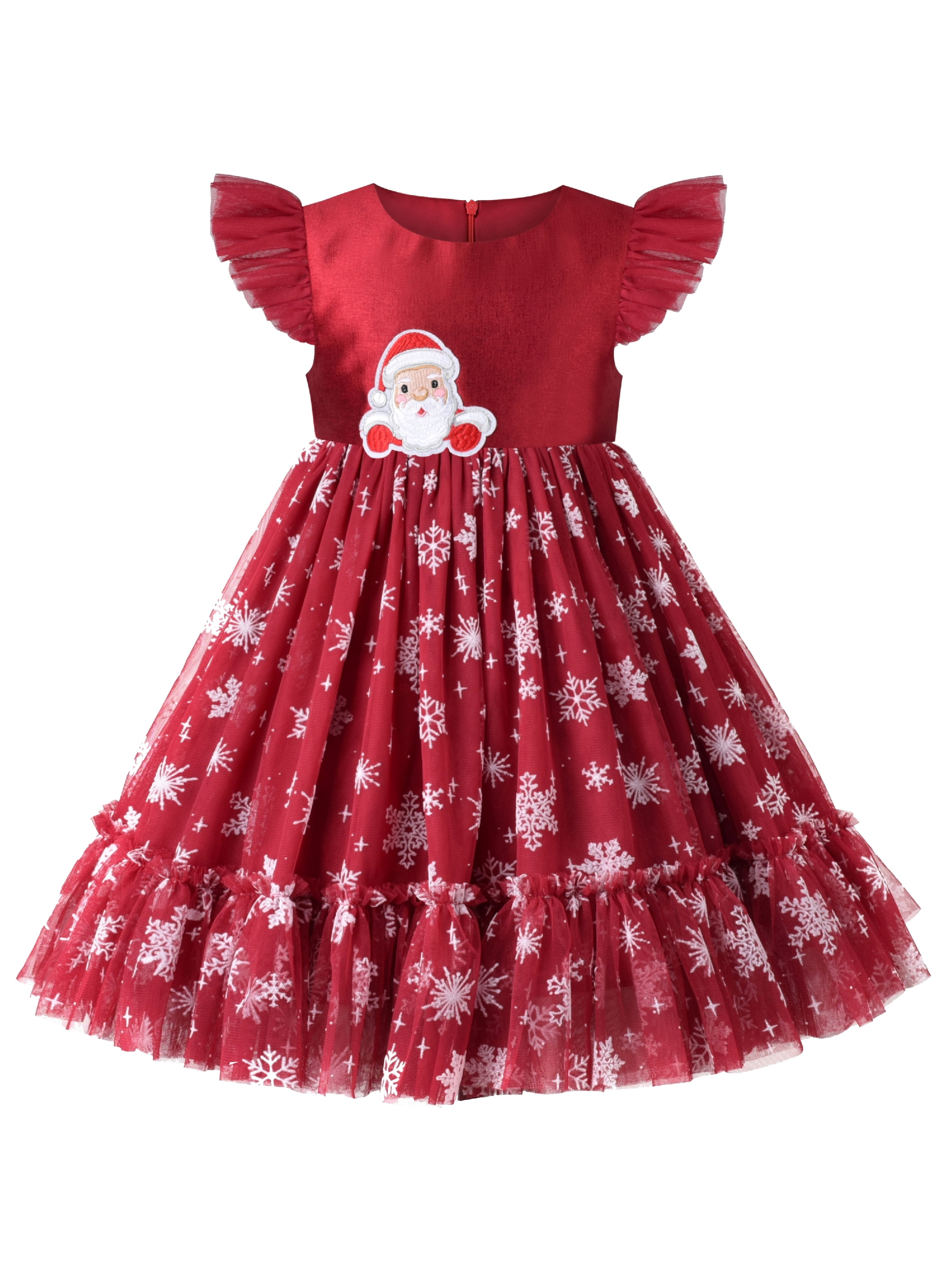 Girls Dress Red Christmas Santa Claus Snow Holiday Party Pageant 7 Years