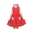 thumbnail image 1 of Girls Dress Red Polka Dot Pocket Floral Summer Sundress Casual Cotton 5 Years, 1 of 7