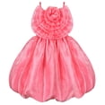 thumbnail image 1 of Girls Dress Red Rose Flower Ruffle Sleeveless Strap Wedding Party 7 Years, 1 of 6