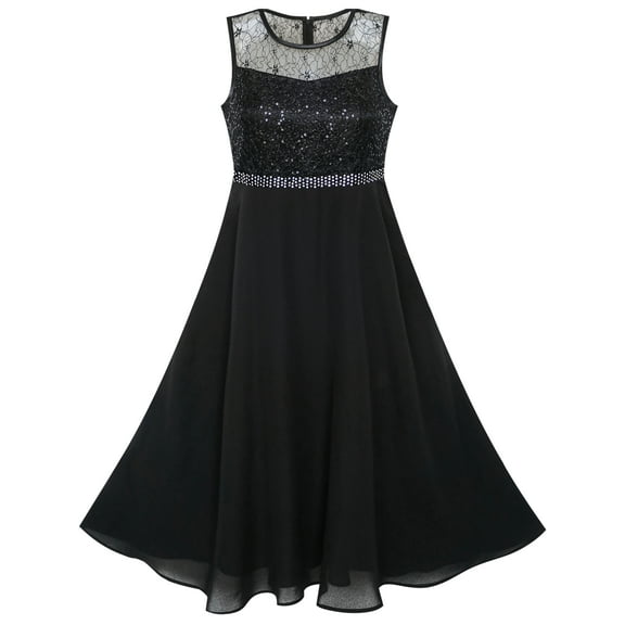 Girls Dress Rhinestone Chiffon Bridesmaid Dance Ball Maxi Gown 7