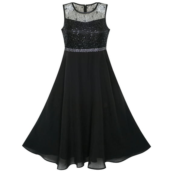 Girls Dress Rhinestone Chiffon Bridesmaid Dance Ball Maxi Gown 7