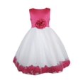 thumbnail image 1 of Girls Dress Rose Flower Tulle Wedding Pageant Bridesmaid Kids Clothes 4-5 Years, 1 of 5