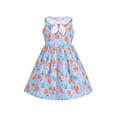 thumbnail image 1 of Girls Dress Round Neck Cross Collar Bow Tie Butterfly Lemon Sleeveless 7-8 Years, 1 of 7