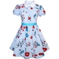 thumbnail image 1 of Girls Dress School Uniform Blue Strip Floral Print Gingham 8 Years, 1 of 6