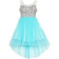 thumbnail image 1 of Girls Dress Sequin Mesh Party Wedding Princess Tulle Blue 10, 1 of 4